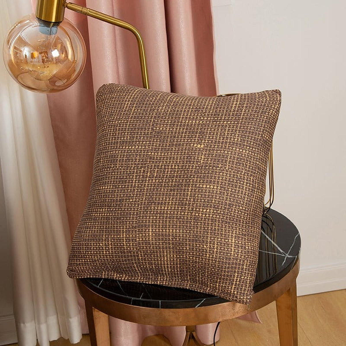 Pillow Cover – Burlap Weave – Caramel