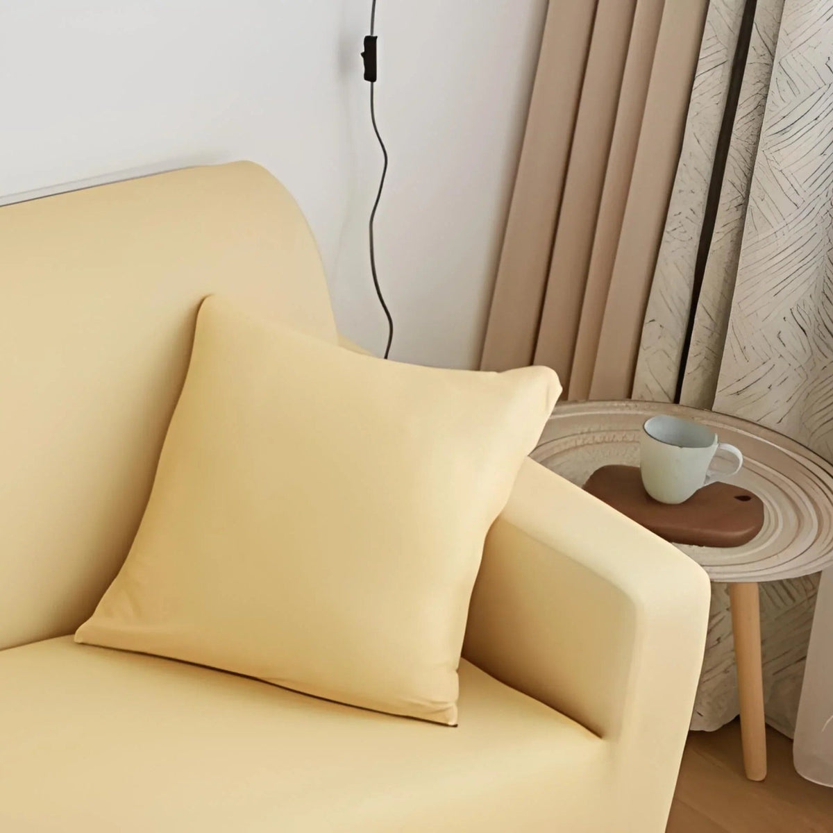 Pillow Cover – Plain Stretch – Buttermilk