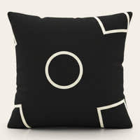 Pillow Cover – Circle Print – Ink Black