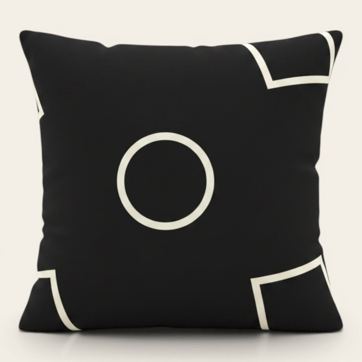 Pillow Cover – Circle Print – Ink Black