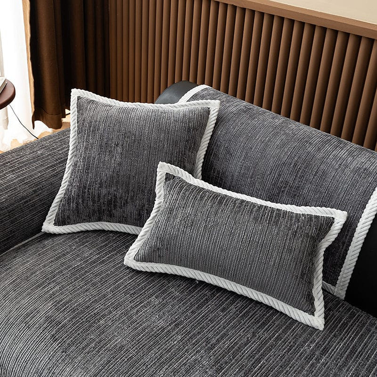 Pillow Cover – Corduroy Knit – Charcoal