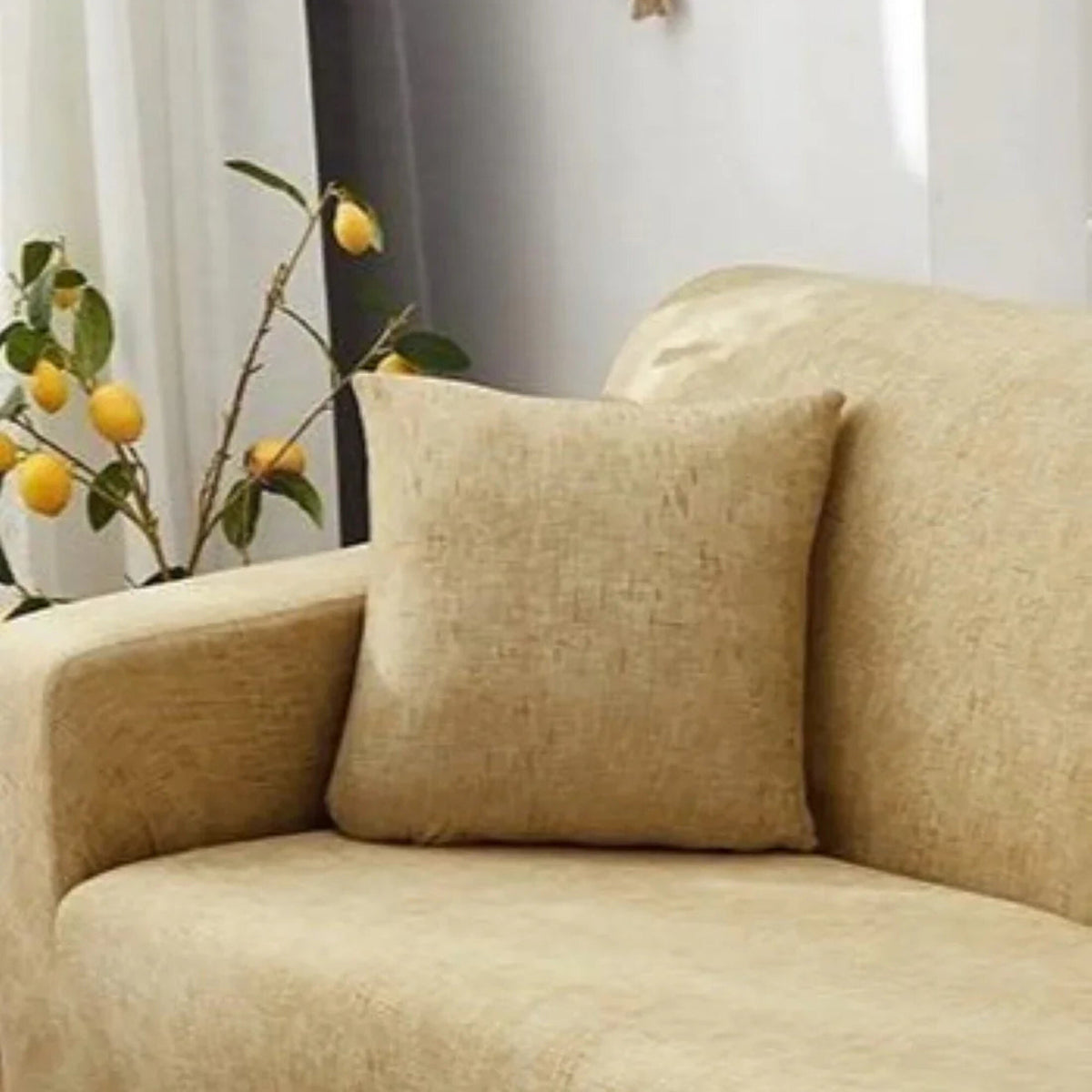 Pillow Cover – Cross Weave – Bouclé Sand