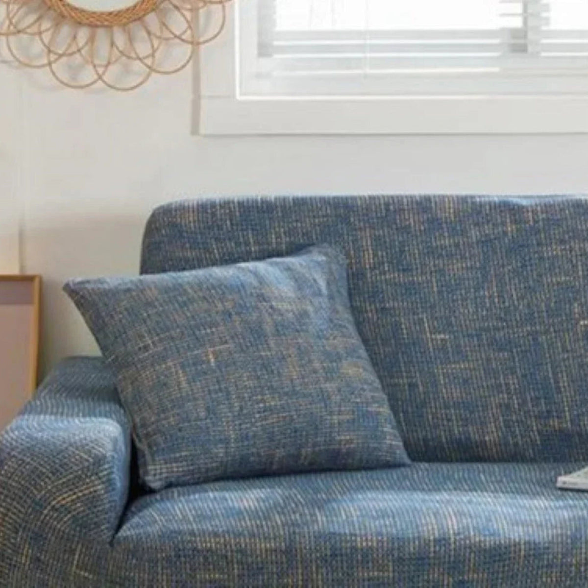 Pillow Cover – Cross Weave Distressed – Stormy Blue