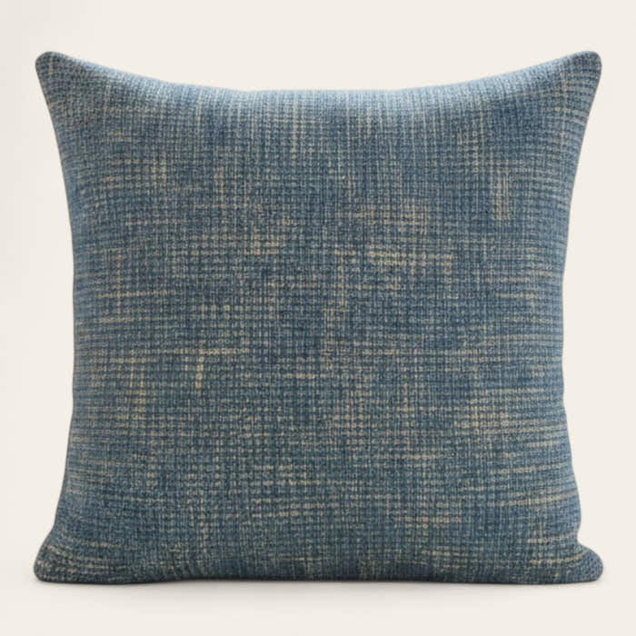 Pillow Cover – Cross Weave Distressed – Stormy Blue