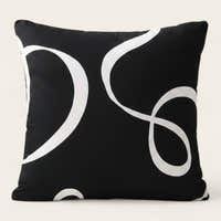 Pillow Cover – Cursive Print – Ink Black