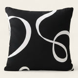 Pillow Cover – Cursive Print – Ink Black