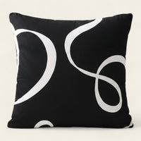 Pillow Cover – Cursive Print – Ink Black
