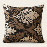 Pillow Cover – Damask Print – Bronze & Black