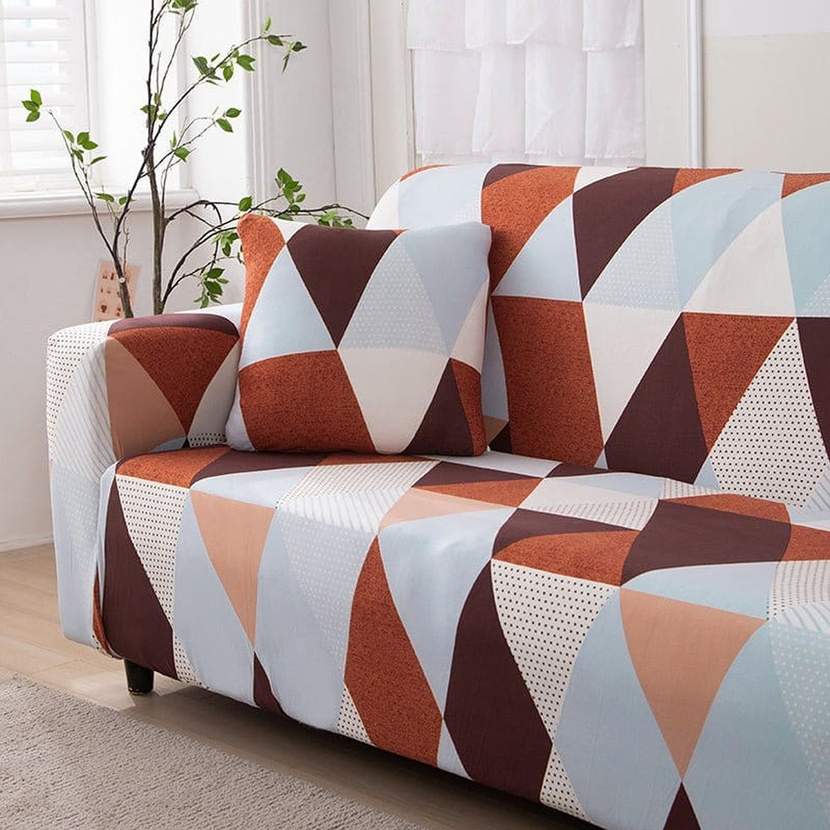 Pillow Cover – Diamond Triangle – Terracotta
