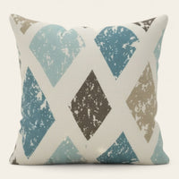 Pillow Cover – Distressed Harlequin – Teal & Brown