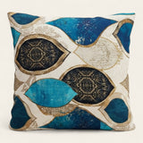 Pillow Cover – Egyptian Eye Print – Teal & Gold