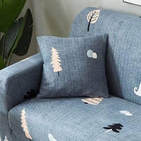 Pillow Cover – Fir Tree Print – Sky Mist