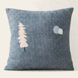 Pillow Cover – Fir Tree Print – Sky Mist
