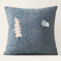 Pillow Cover – Fir Tree Print – Sky Mist