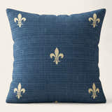 Pillow Cover – Fleur-de-Lis Print – Midnight Navy