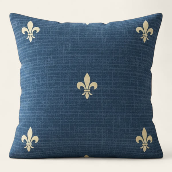 Pillow Cover – Fleur-de-Lis Print – Midnight Navy