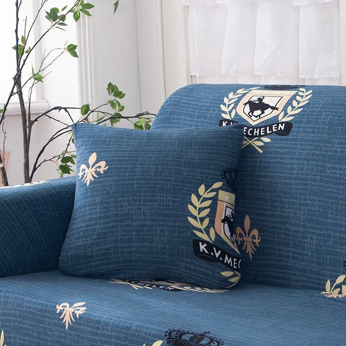 Pillow Cover – Fleur-de-Lis Print – Midnight Navy