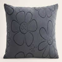 Pillow Cover – Floral Bloom Print – Charcoal