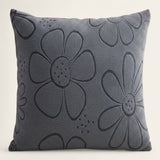 Pillow Cover – Floral Bloom Print – Charcoal