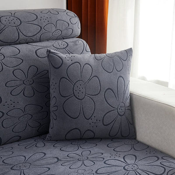 Pillow Cover – Floral Bloom Print – Charcoal