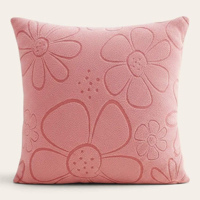 Pillow Cover – Floral Bloom – Soft Blush