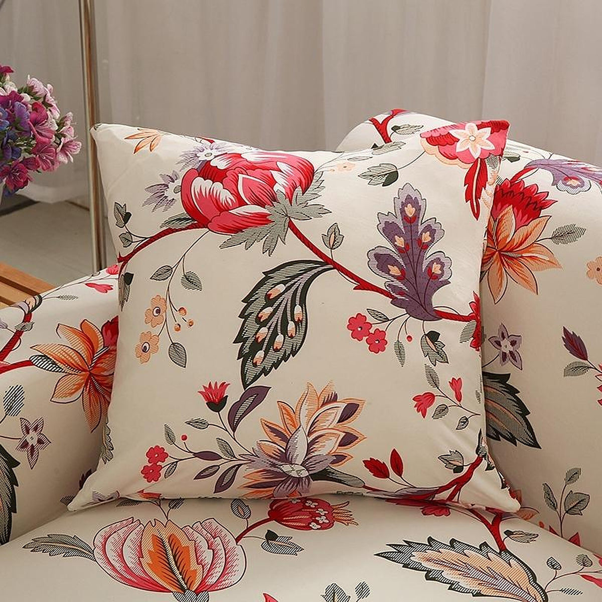 Pillow Cover – Floral Peony – Ivory Cream