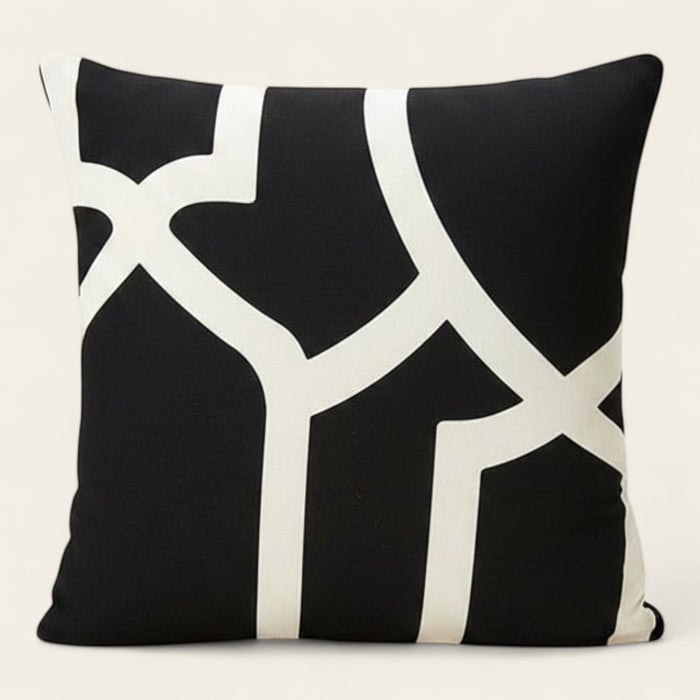 Pillow Cover – Geometric Line – Ink Black