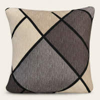 Pillow Cover – Geometric Lines – Stone & Charcoal