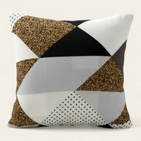 Pillow Cover – Geometric Patches – Mustard & Black