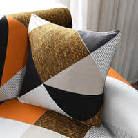 Pillow Cover – Gold Geometric – Charcoal