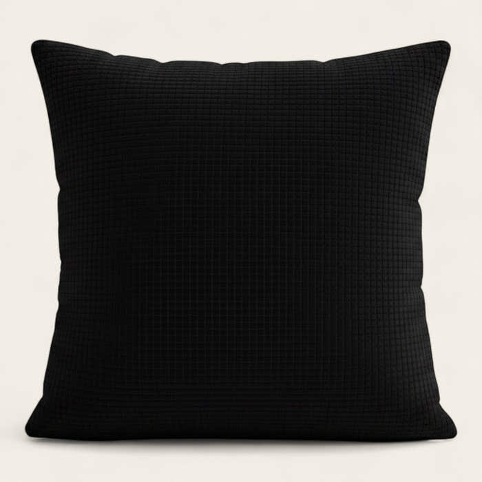 Pillow Cover – Herringbone Knit – Ink Black
