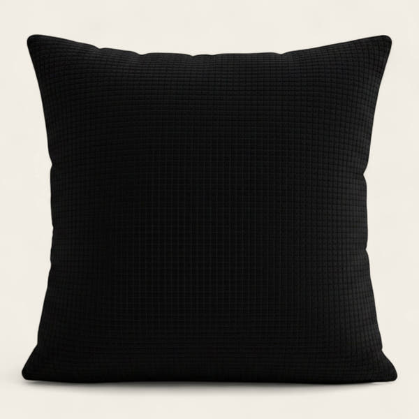Pillow Cover – Herringbone Knit – Ink Black