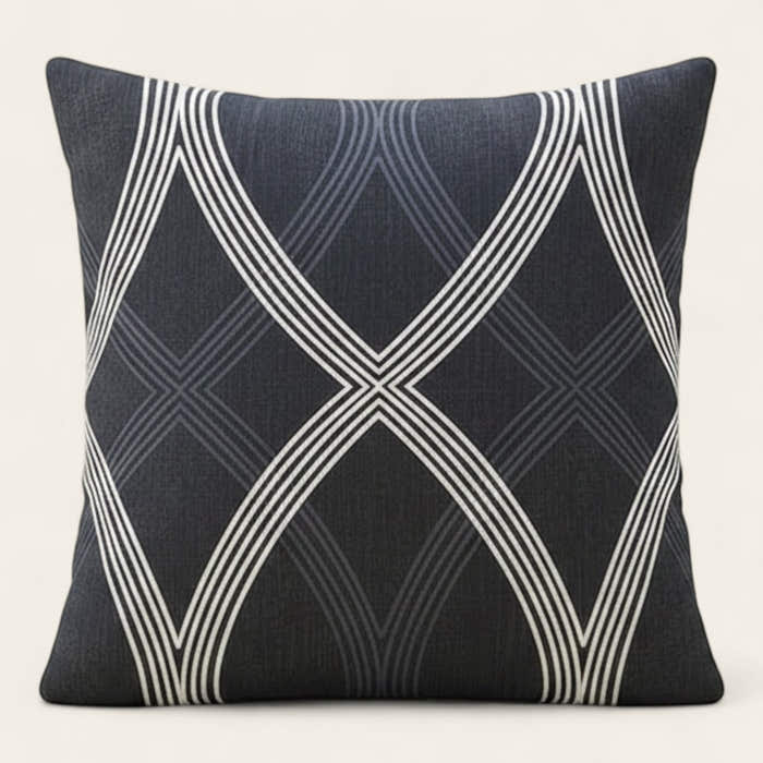 Pillow Cover – Lattice Diamond – Midnight Navy