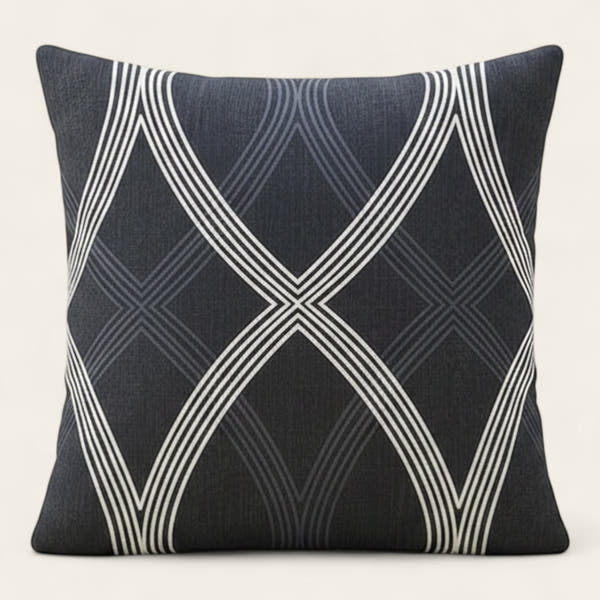 Pillow Cover – Lattice Diamond – Midnight Navy