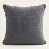 Pillow Cover – Leaf Jacquard – Charcoal