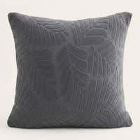 Pillow Cover – Leaf Jacquard – Charcoal