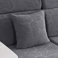 Pillow Cover – Leaf Jacquard – Charcoal