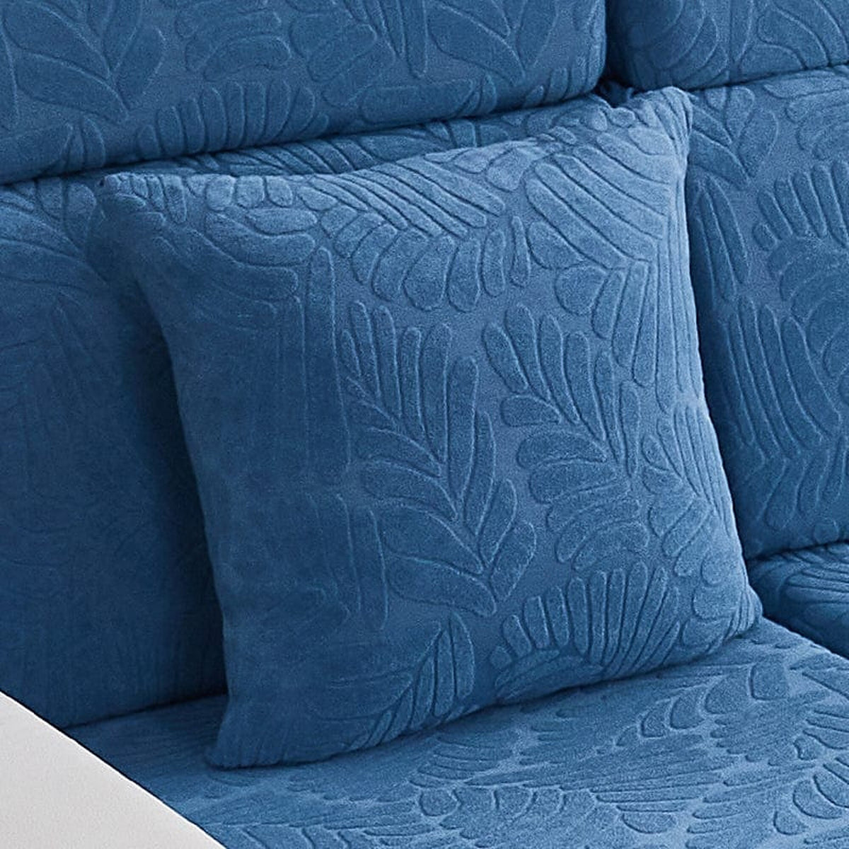 Pillow Cover – Leaf Jacquard – Stormy Blue