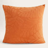 Pillow Cover – Leaf Jacquard – Terracotta