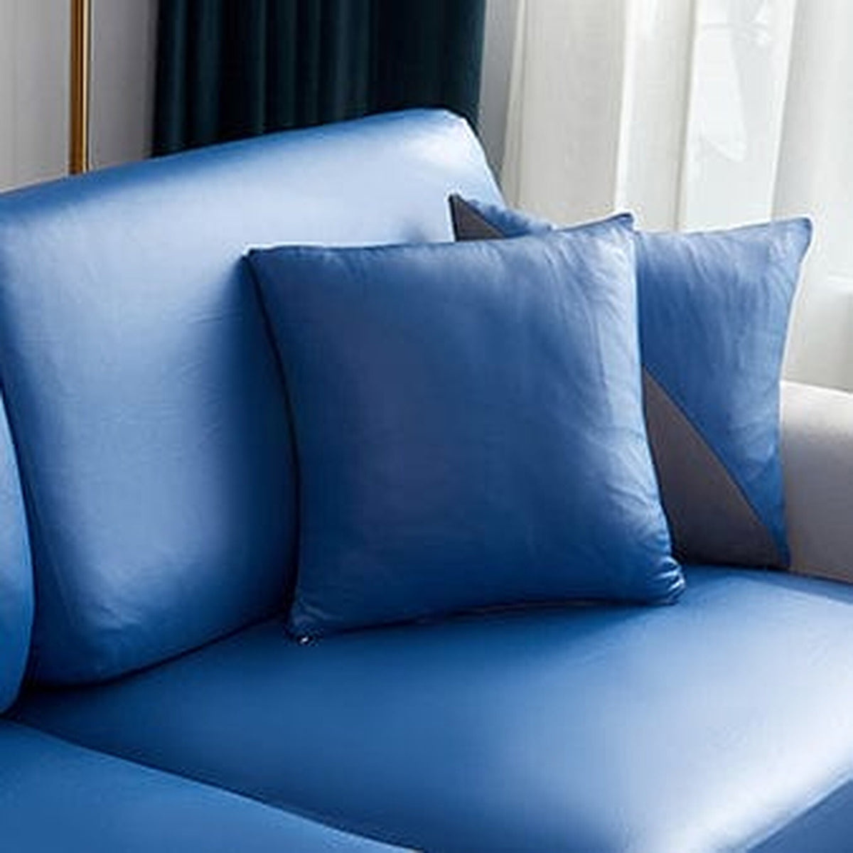 Pillow Cover – Leather Look – Stormy Blue