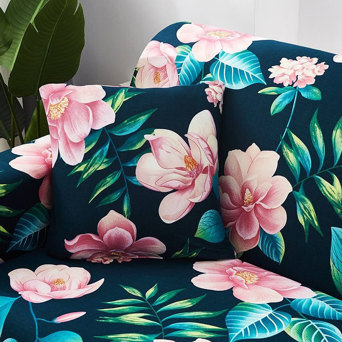 Pillow Cover – Magnolia Floral – Midnight Navy