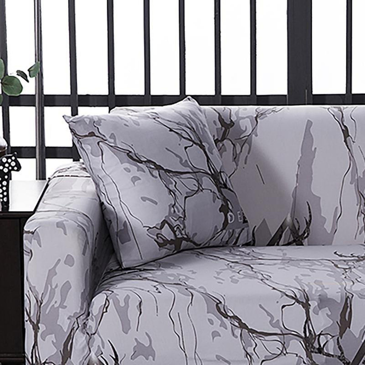 Pillow Cover – Marble Print – Pearl Grey