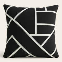 Pillow Cover – Maze Lines – Ink Black