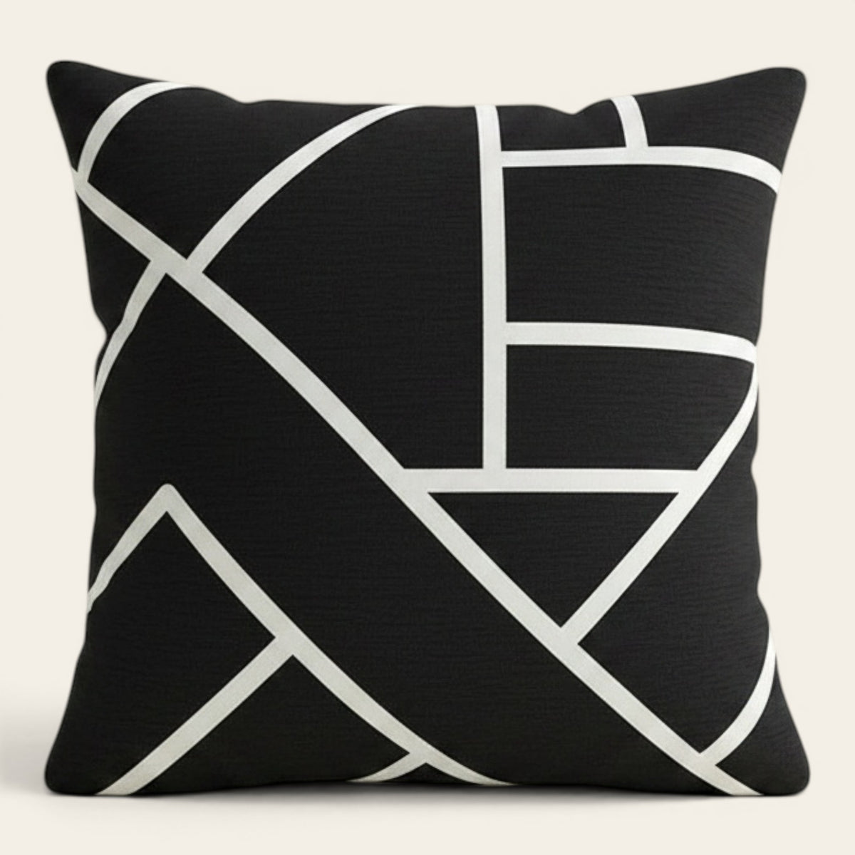 Pillow Cover – Maze Lines – Ink Black