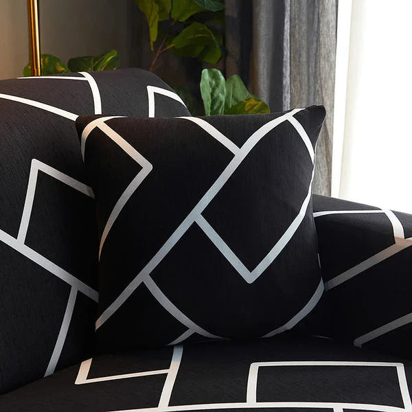 Pillow Cover – Maze Lines – Ink Black