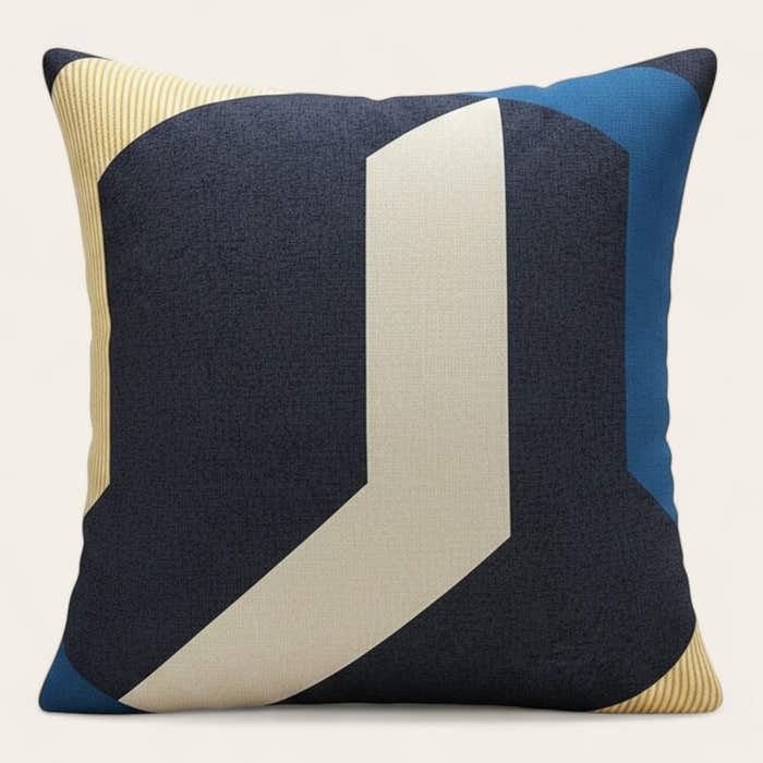 Pillow Cover – Mid-Century Y – Navy & Cream