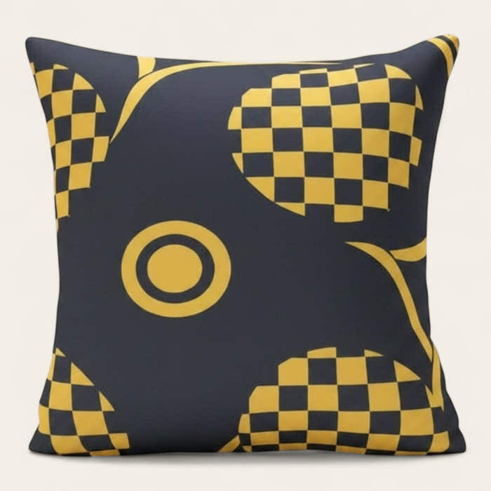 Pillow Cover – Mod Floral Print – Midnight Navy