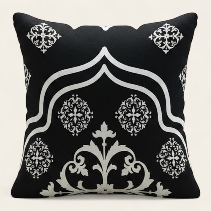 Pillow Cover – Moroccan Medallion – Ink Black