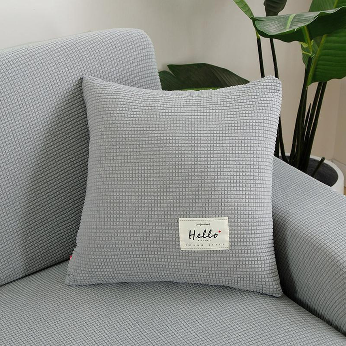 Pillow Cover – Waffle Quilt – Pearl Grey