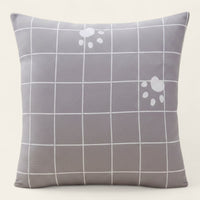Pillow Cover – Paw Grid Print – Pearl Grey